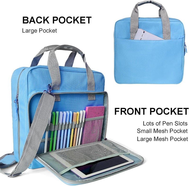 CTWWFS 2 Inch 3 Ring Zipper Binder - Trapper Keeper Binder with Strap - 500 Sheet Capacity & Multi-Pockets for School and Office (Blue) - Image 3